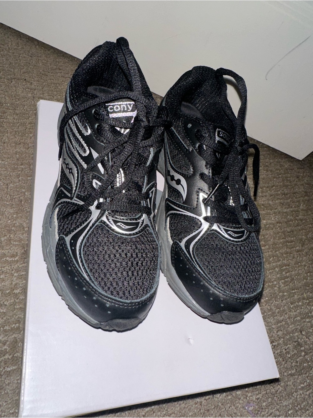 Saucony Kids Black and Gray Athletic Sneakers